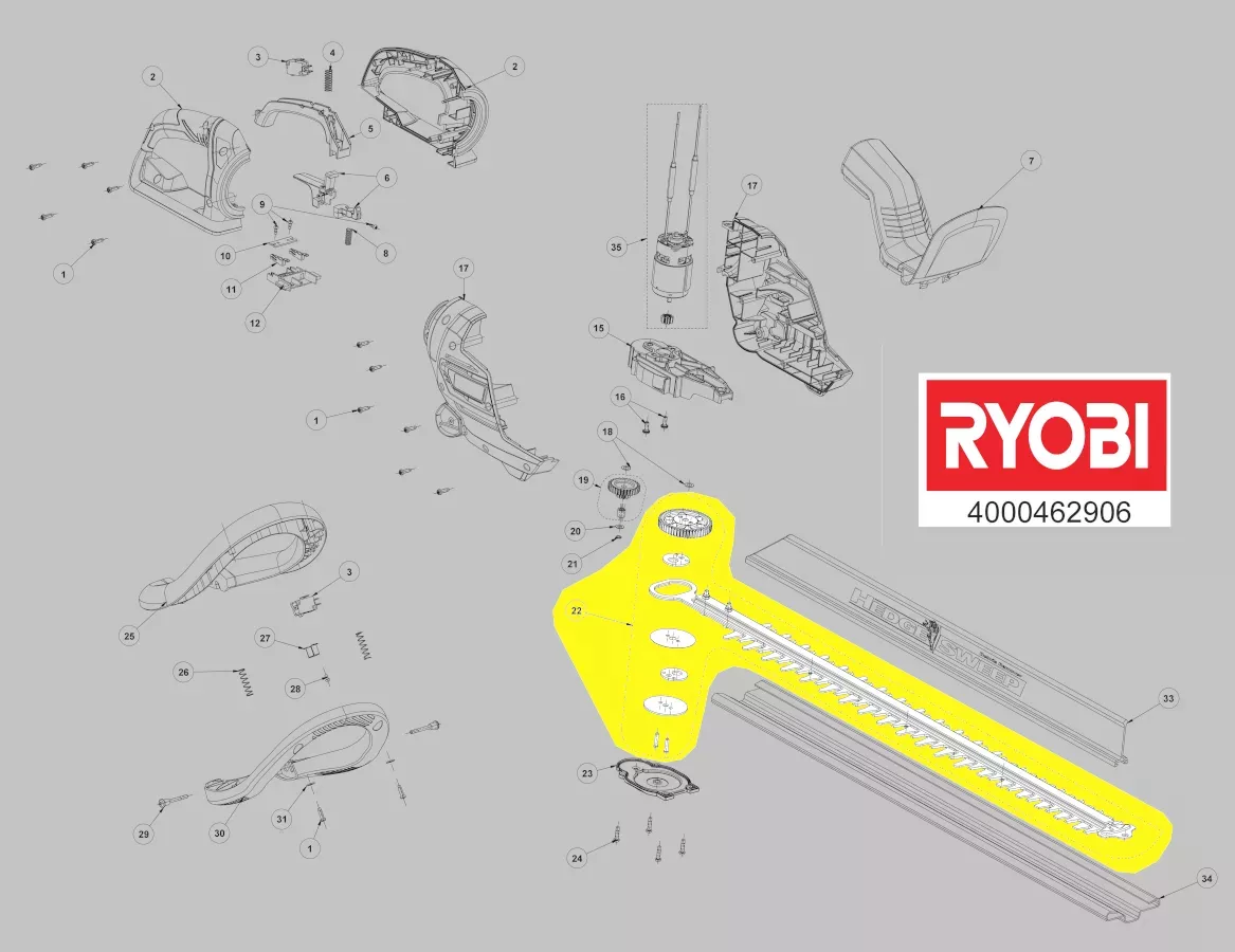 jeu de lames réf. 5131042178 taille-haie Ryobi
